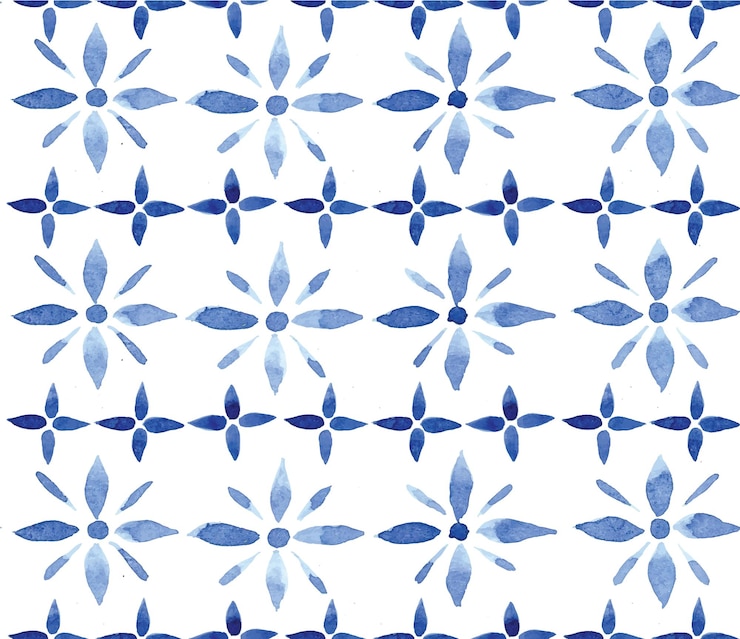 Vector impresión de patrones sin fisuras con patrones azules dibujo vintage patrones orientales cerámica