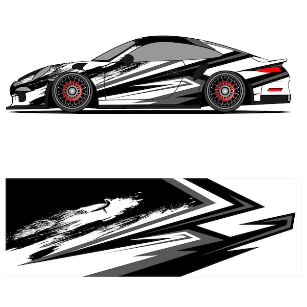 Impresión de pegatinas de vinilo abstractas de diseño de automóviles de librea vectorial
