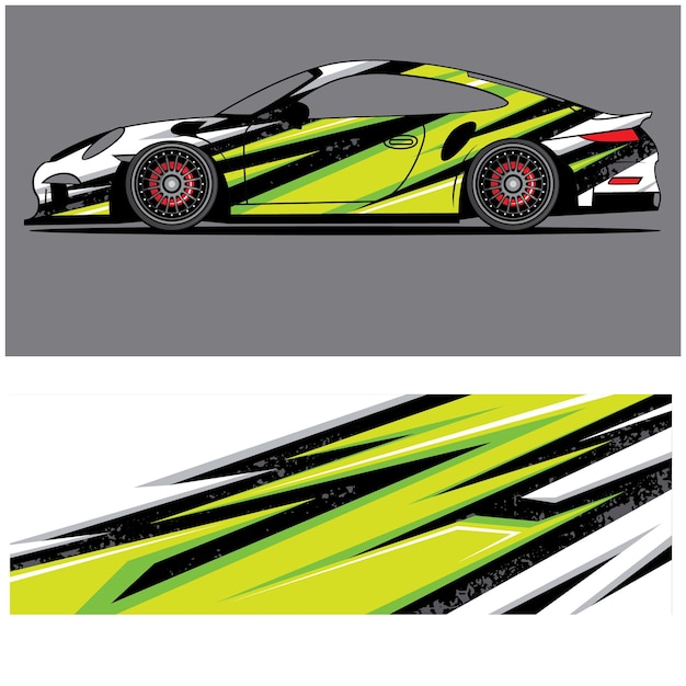 Impresión de pegatinas de vinilo abstractas de diseño de automóviles de librea vectorial