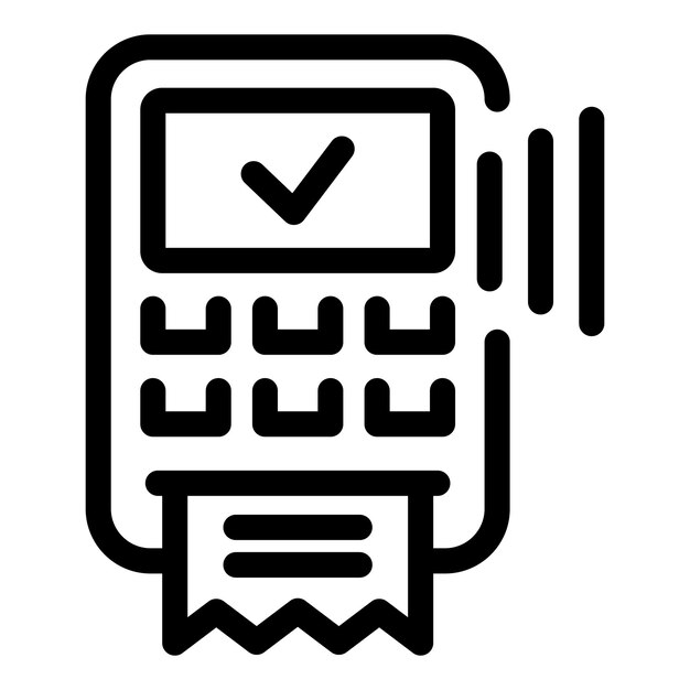 Impresión del recibo del terminal de pago que muestra el icono de la transacción exitosa