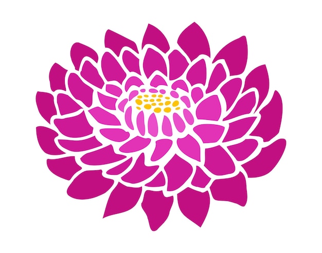 Impresión de silueta de flor de aster carmesí