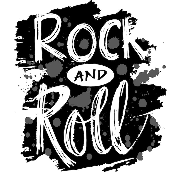 Vector impresión de tipografía de letras a mano rock n roll para cartel de camiseta de banner de tarjeta