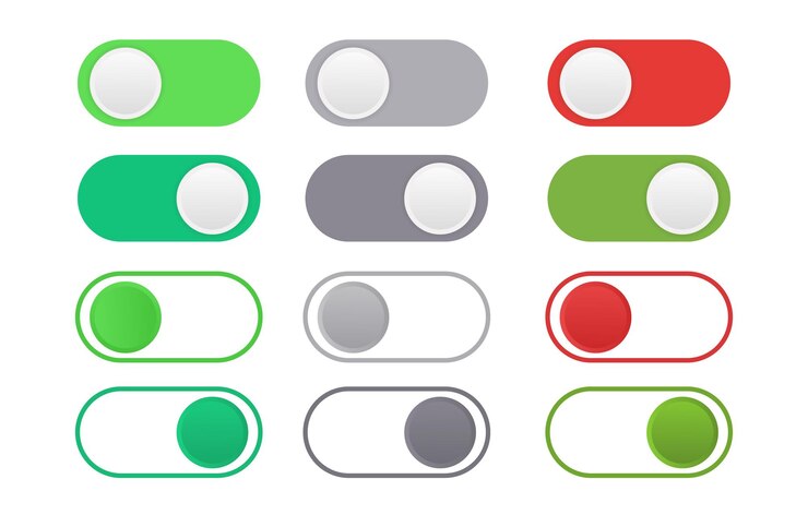 Impresión vectorial de los iconos de encendido y apagado del interruptor
