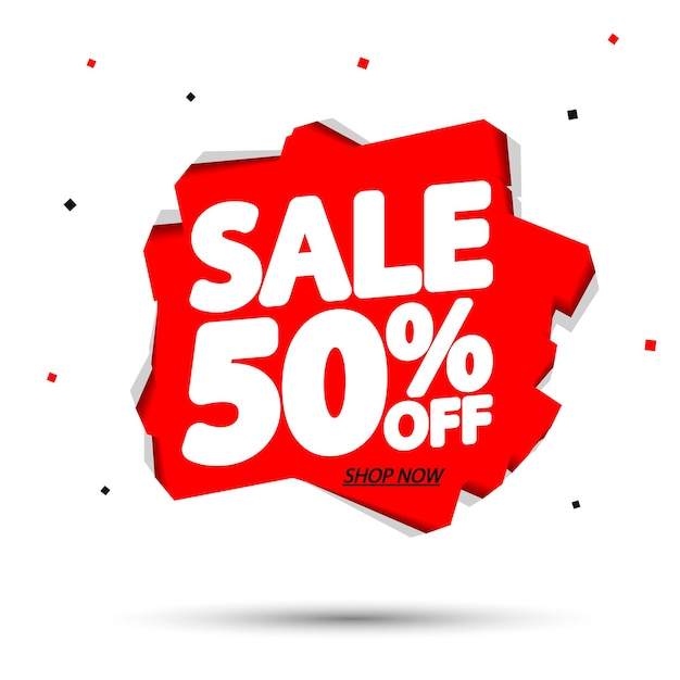 Impresión vectorial de plantillas o pancartas de diseño de carteles o carteles para tiendas y tiendas en línea con un descuento de 50