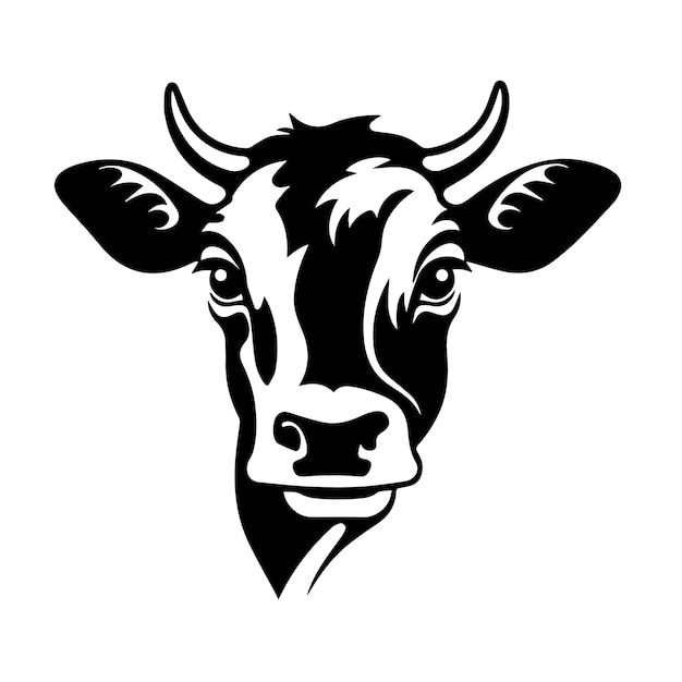 Impresión vectorial de vacas en blanco y negro