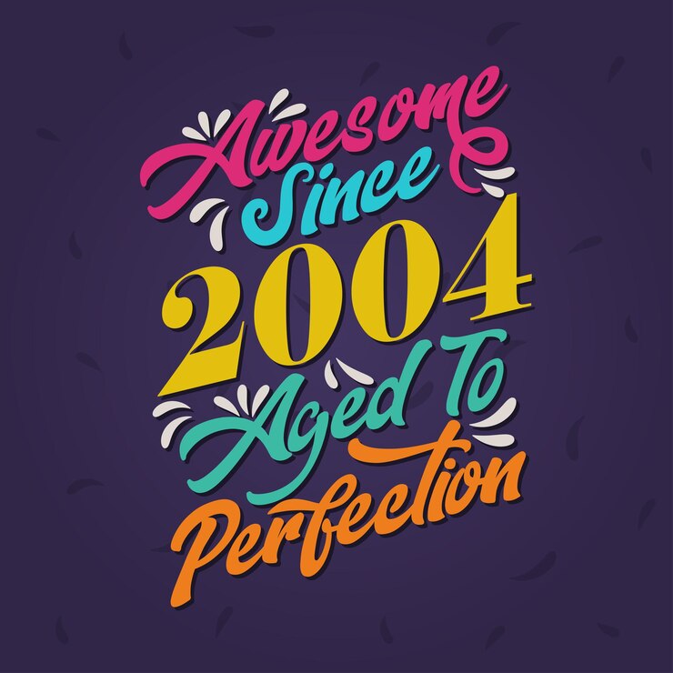 Vector impresionante desde 2004 envejecido a la perfección impresionante cumpleaños desde 2004 retro vintage