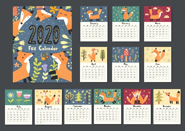 Impresionante calendario de zorros para el año 2020