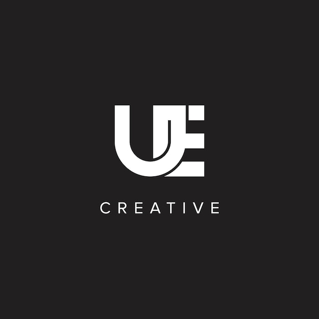 Impresionante carta creativa de moda UE UE logotipo de icono abstracto basado inicial