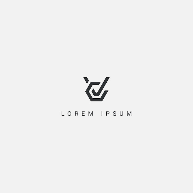 Impresionante carta de moda creativa CV VC logotipo de icono abstracto basado en inicial