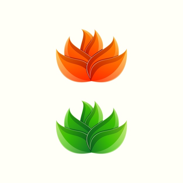 Vector impresionante colorido diseño de logotipo de hoja de loto degradado