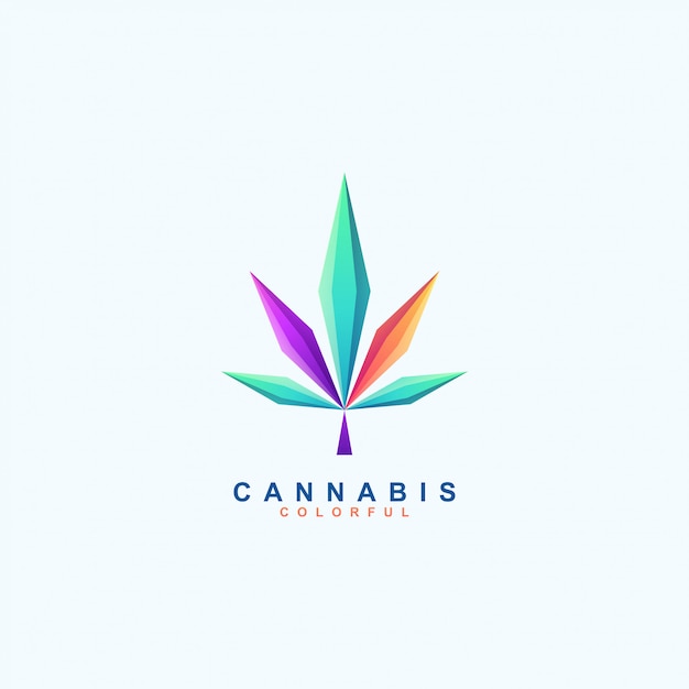 Impresionante colorido logotipo de cannabis