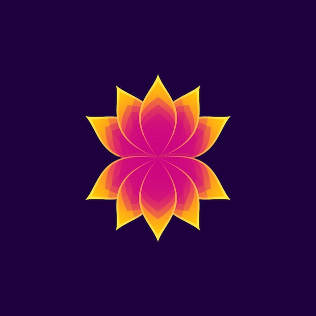 Impresionante colorido lotus premium logo vector