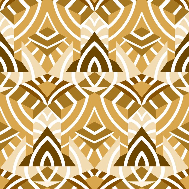 Impresionante Curva Geométrica Dorada Elegante Decorativa Vector Diseño Patrones Sin Fisuras