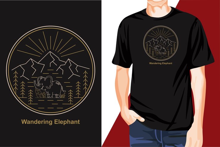 Impresionante diseño de camiseta de elefante errante moderno EyeCatchy