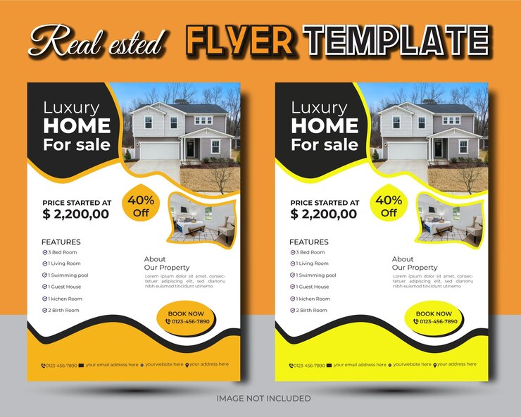 Impresionante diseño de folletos inmobiliarios para resaltar sus propiedades