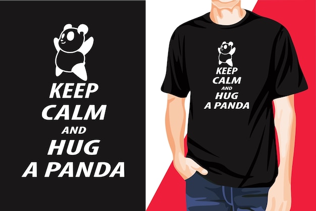 Impresionante diseño llamativo de camiseta Hug A Panda