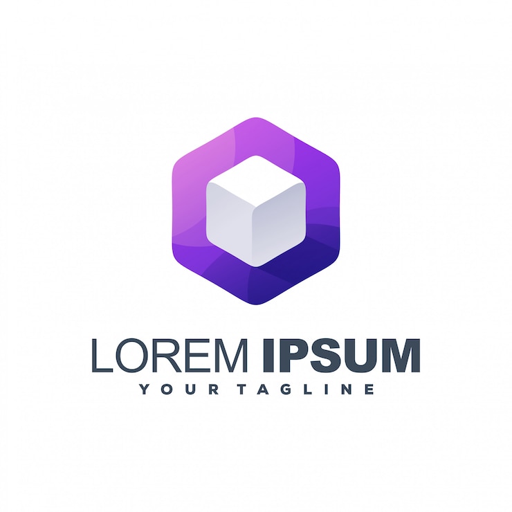 Vector impresionante diseño de logotipo de cubo blanco