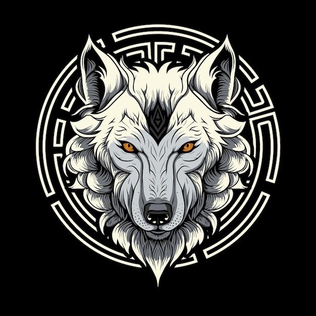 Impresionante diseño de logotipo de lobo enojado