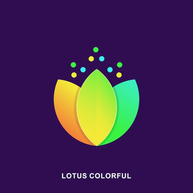 Impresionante diseño moderno de loto de color