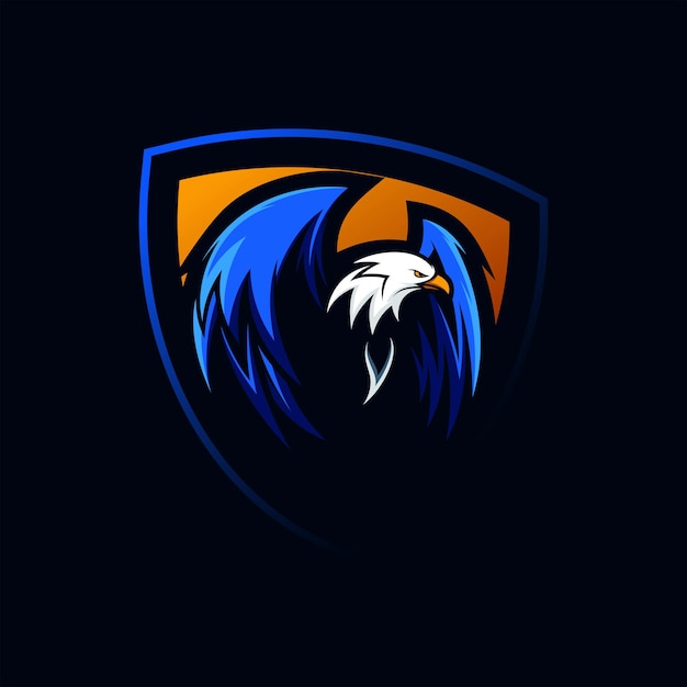 IMPRESIONANTE EAGLE SHIELD WING LOGO MASCOT VECTOR ILUSTRACIÓN