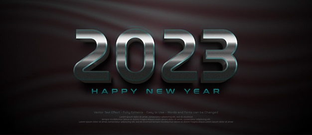 Impresionante efecto numérico 2023 feliz año nuevo sobre fondo oscuro