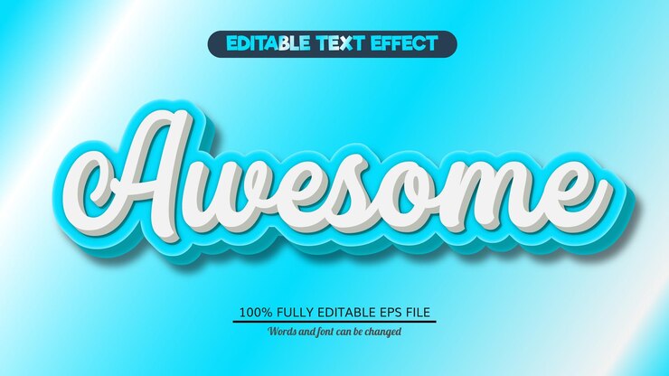 impresionante y elegante efecto de texto 3D