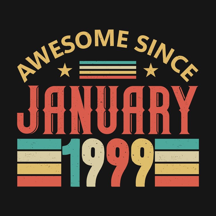 Vector impresionante desde enero de 1999 nacido en enero de 1999 diseño de cita de cumpleaños vintage