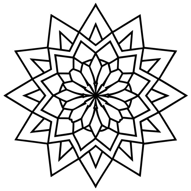 Impresionante forma de decoración geométrica exquisito diseño de línea de mandala ilustración vectorial