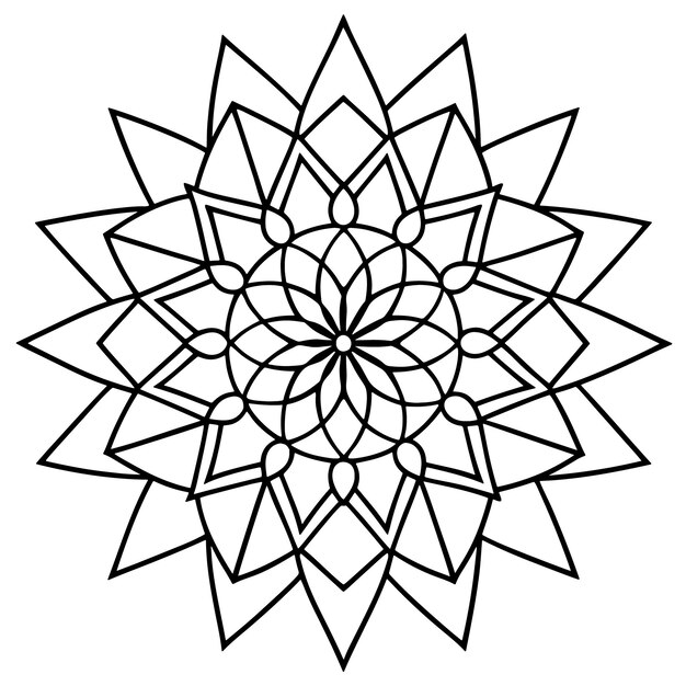 Impresionante forma de decoración geométrica exquisito diseño de línea de mandala ilustración vectorial