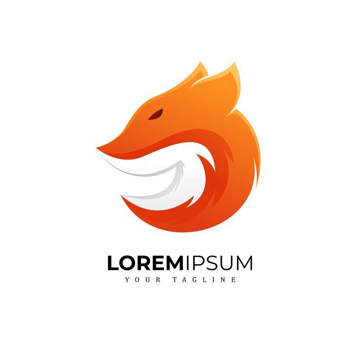 Vector impresionante fox logo premium