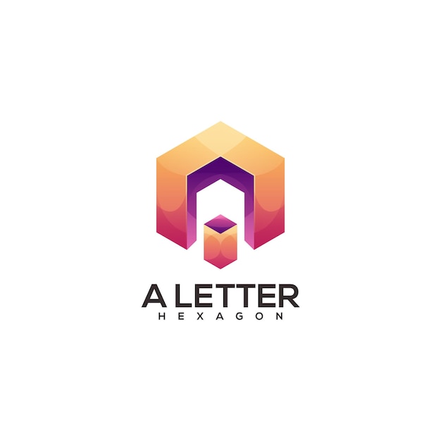 Impresionante un gradiente colorido del logotipo de la letra