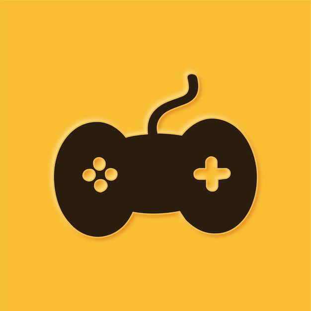 Impresionante icono de controlador de juego amarillo en relieve