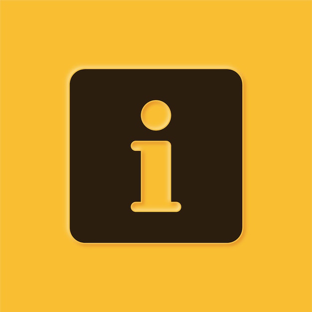 Impresionante icono de signo de exclamación amarillo en relieve
