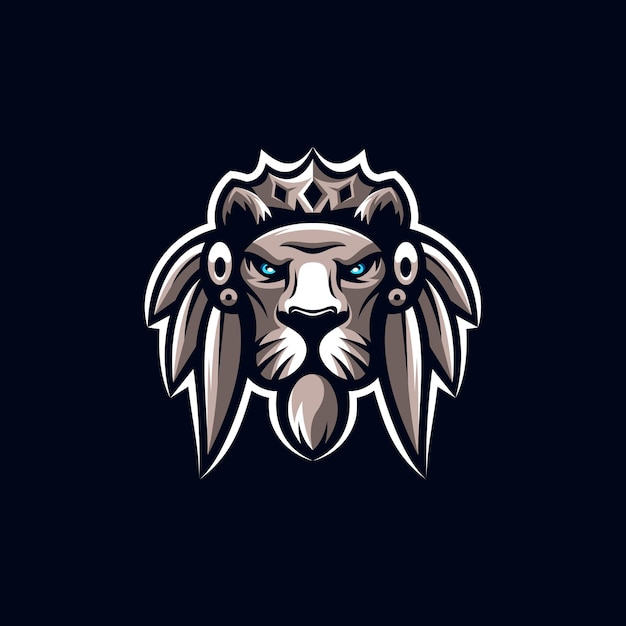 Vector impresionante ilustración de diseño de logotipo de mascota de león