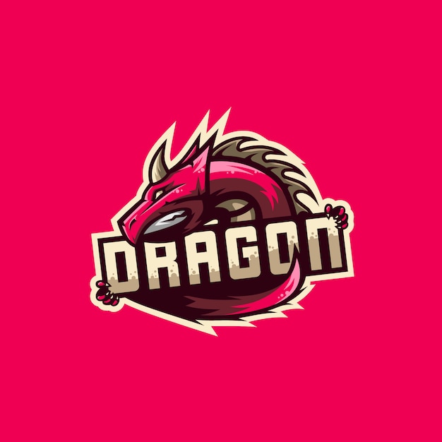 Impresionante ilustración de logo de dragon