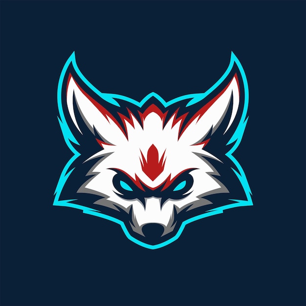 IMPRESIONANTE ILUSTRACIÓN DEL VECTOR DE LA MASCOTA DEL LOGOTIPO DE LA CABEZA DEL ZORRO BLANCO