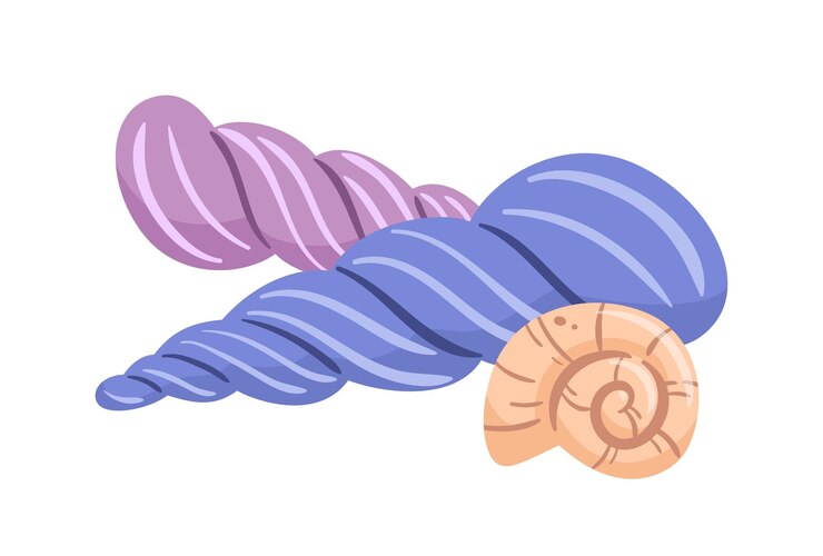 Vector una impresionante ilustración vectorial de conchas de turritella que destaca sus formas espirales únicas y