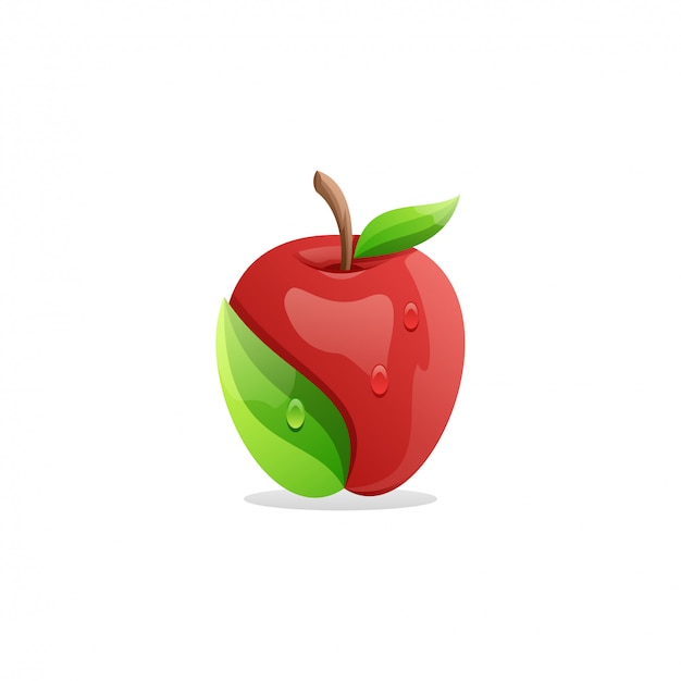 Vector impresionante logo de manzana fresca