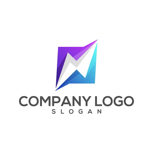 Impresionante logotipo degradado de rayo