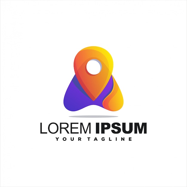 Impresionante logotipo de gradiente de pin