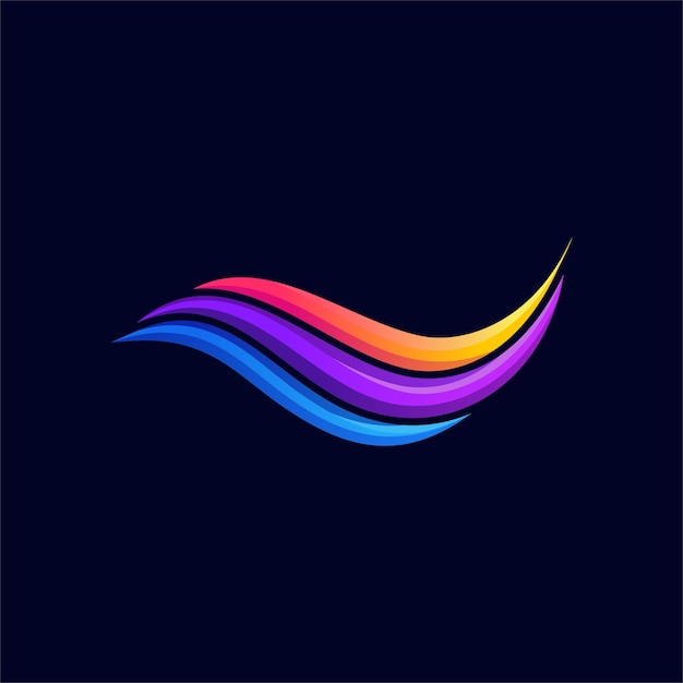 Impresionante logotipo de onda colorido premium