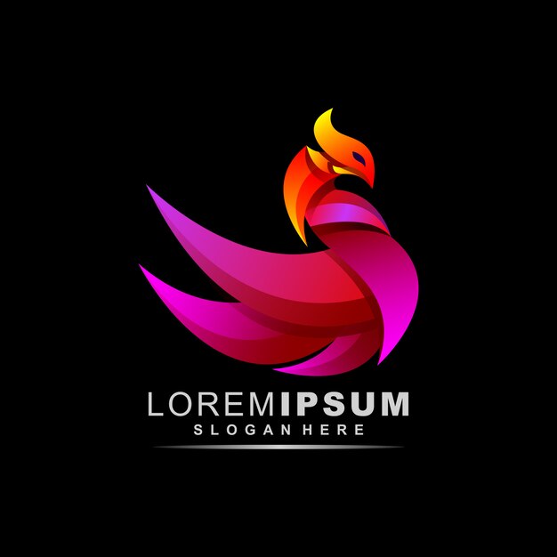 Impresionante logotipo de phoenix abstracto