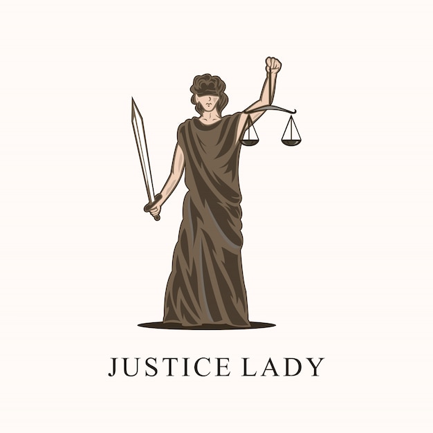 Impresionante logotipo de la señora de la justicia