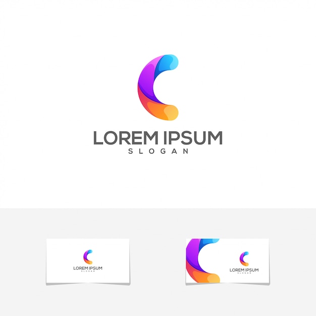 Impresionante logotipo de tarjeta de visita de color c