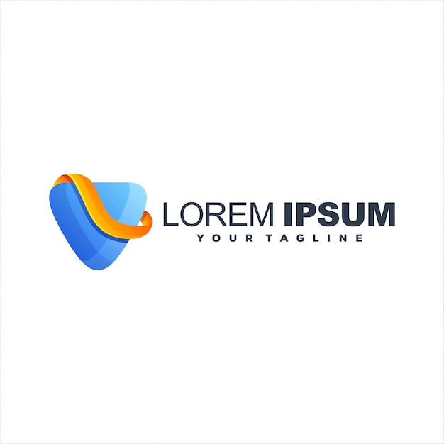 Impresionante logotipo de triángulo degradado