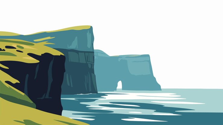 Vector el impresionante paisaje de acantilados costeros de las islas feroe