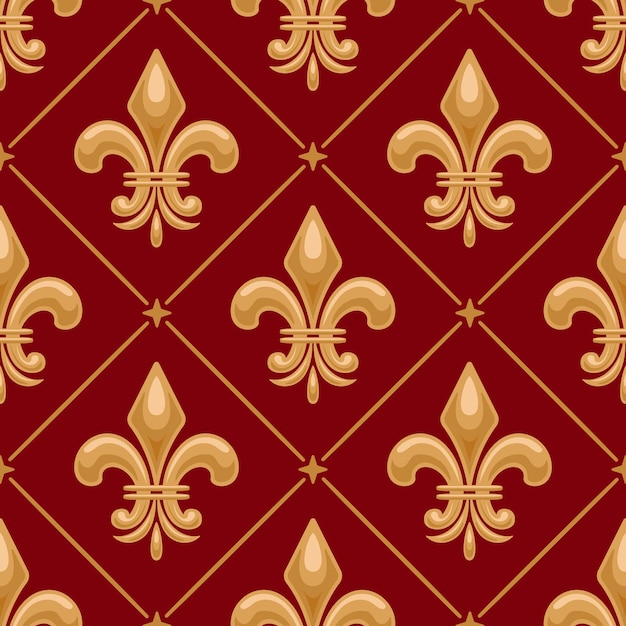 Impresionante patrón de flor de lis dorado que muestra diseños intrincados que evocan elegancia y