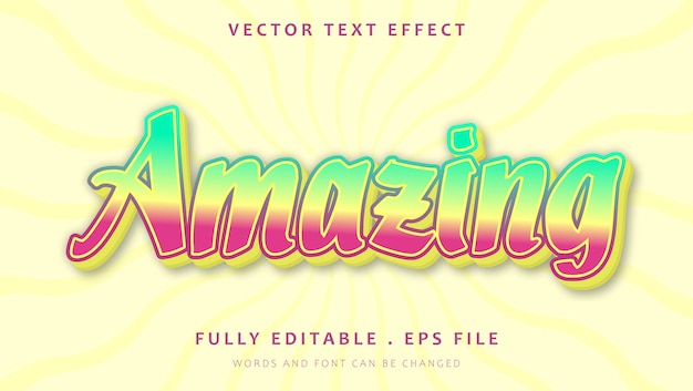 Impresionante plantilla de diseño de efectos de texto editable de Colorful Word