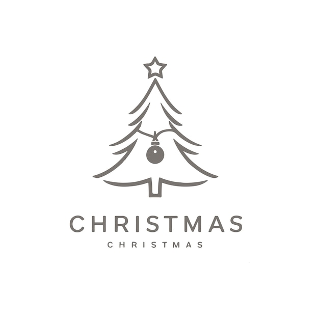 Una impresionante plantilla de diseño de logotipo navideño minimalista