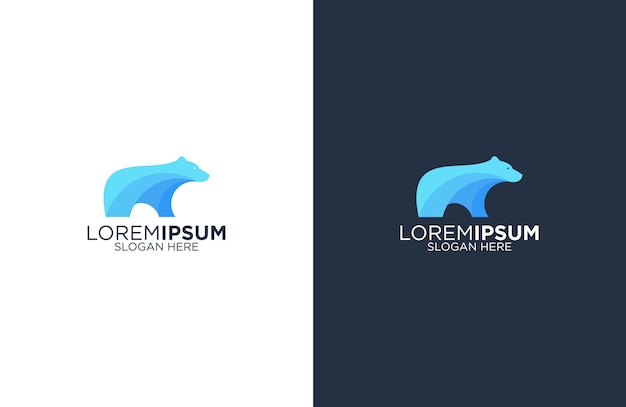 Impresionante plantilla de logotipo de oso azul